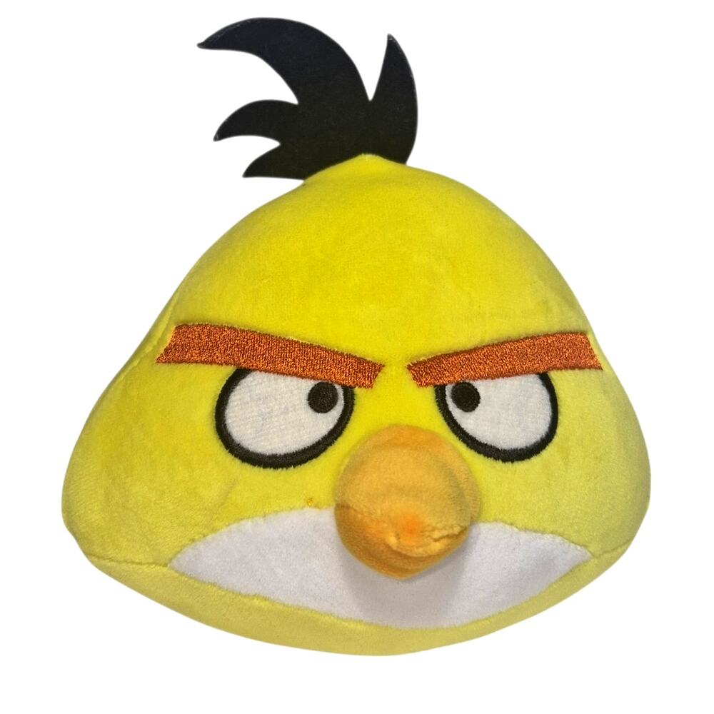 Angry Birds 'Chuck' Canary Stuffed Plush Embroidered Details 6"